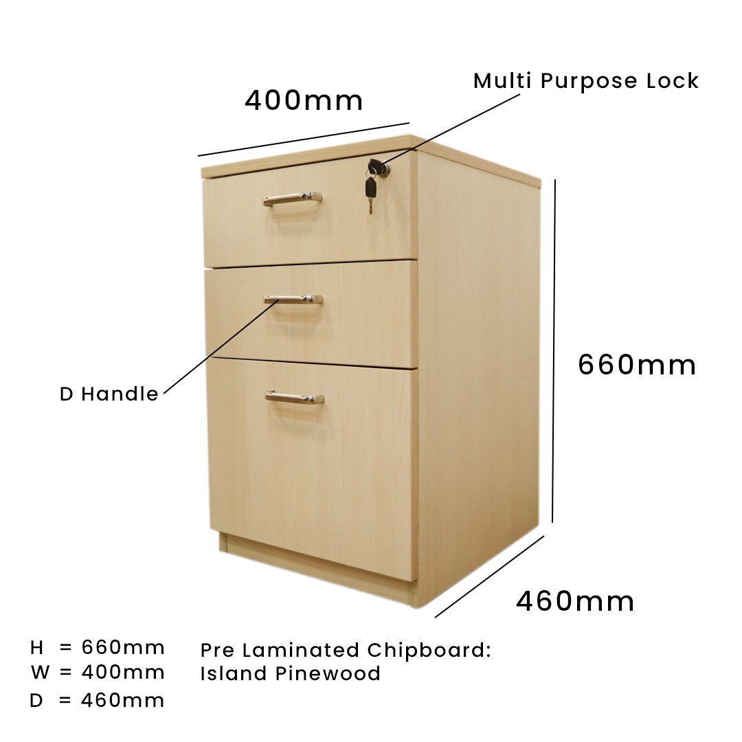 3 Drawer Pedestal - Image 2